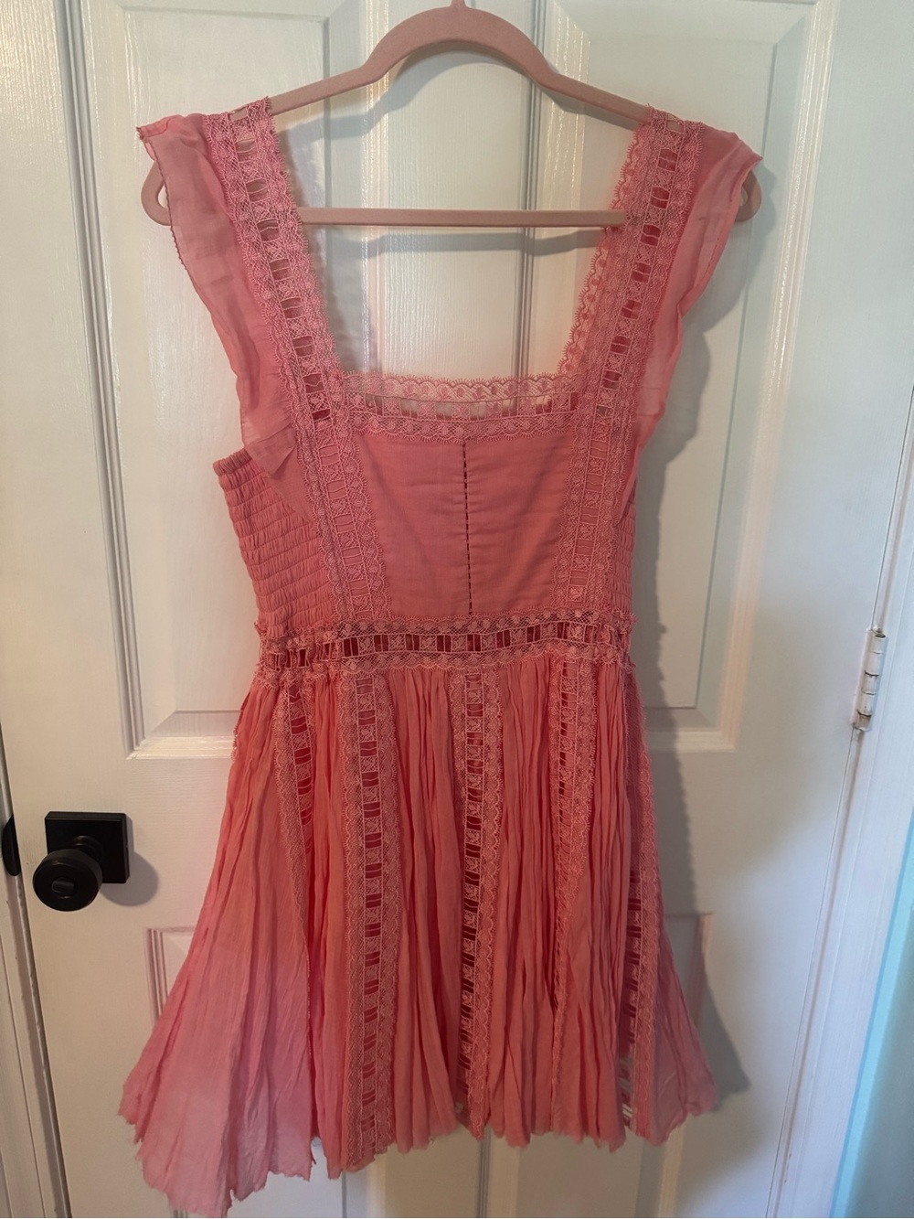 Free People Pink Mini Dress with Lace
